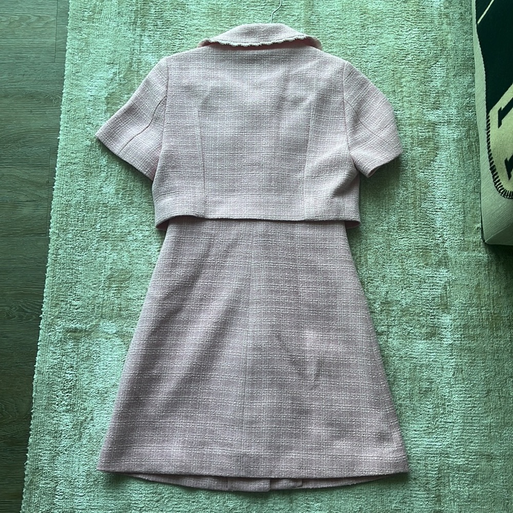 Sandro Pink Tweed Midi Dress Set - Picture 3 of 3